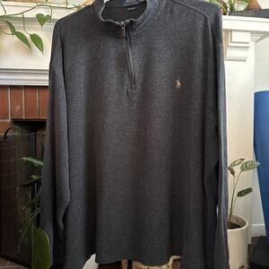 Polo Ralph Lauren Estate Rib 1/4 Zip Pullover Men’s 3XB/3TG Black Cotton